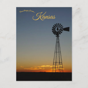 Kvarn vid Sunset i Kansas Vykort