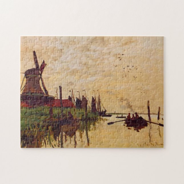 Kvarn vid Zaandam Monet Fine Art Pussel (Horisontell)