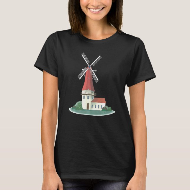Kvarn Vind Grönt Energy Renewable Storage Power T Shirt (Framsida)