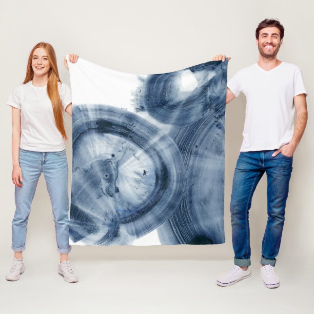 Kvarnar - Inky Blue Circles Fleecefilt (På plats)