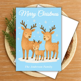 Kvarnfamiljen i Snö Julkort