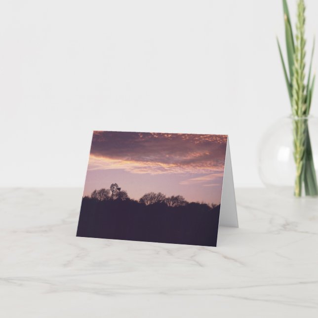 Kvarnsolnedgång Notecard #1 Kort (Framsida)