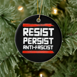 KVARSTÄNDIG ANTIFASCIST JULGRANSPRYDNAD KERAMIK