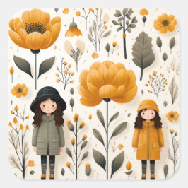 Kvartagel för kugghund fyrkantigt klistermärke