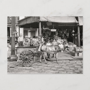 Kvartalsmarknaden för gamla Franskar Vykort