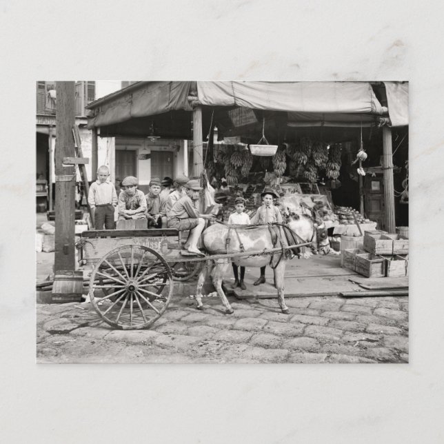 Kvartalsmarknaden för gamla Franskar Vykort (Framsida)