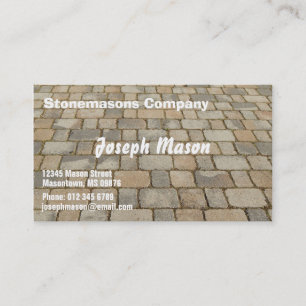 Kvarter för trottoarer - stonemason visitkort