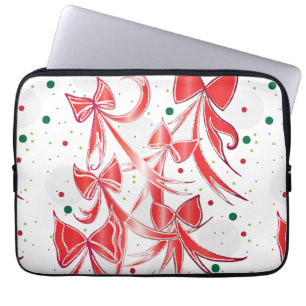 Kvarter i Candy cane vid jul mönster Laptop Sleeve