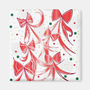 Kvarter i Candy cane vid jul mönster Magnet