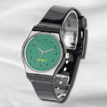 Kvarterarens Grönt Skärmpressad eWatch-bevakning Armbandsur<br><div class="desc">Här är en gåva till en knivhuggare,  vaggare eller sömmerska som du har gjort helt unik för henne. Ansikte är en miniatyr av det klassiska rutnätet för skärning av grönt med svarta och gult och rum för att anpassa det med namn.</div>