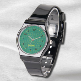 Kvarterarens Grönt Skärmpressad eWatch-bevakning Armbandsur