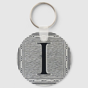 Kvarterbrev "mig" initial träsnittträkloss nyckelring