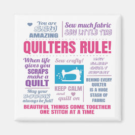 Kvarteregel Lustigt Quilting Ord Magnet
