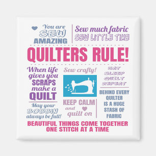 Kvarteregel Lustigt Quilting Ord Magnet