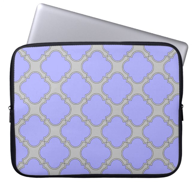 Kvarterfolieperiwinkle och grått laptop sleeve (Framsidan)