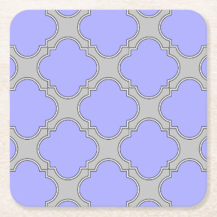 Kvarterfolieperiwinkle och grått underlägg papper kvadrat