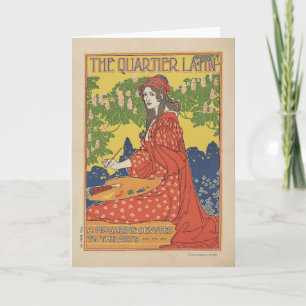 Kvarterlatin 1890 Vintage Magazine Kort