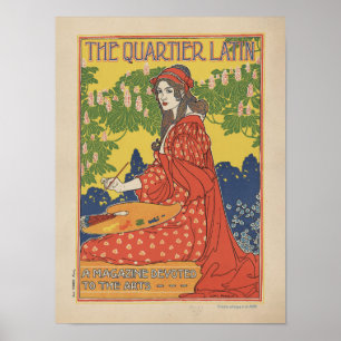 Kvarterlatin 1890 Vintage Magazine Poster
