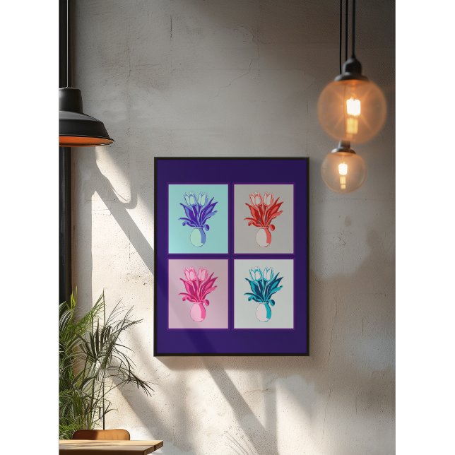 Kvartetten för Blommigt av popkonst: Vibrant Tulip Poster (Skapare uppladdad)