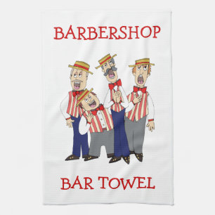 Kvartetten i Barbershop Pub Tower personaliserar Kökshandduk