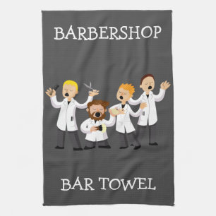Kvartetten i Barbershop Pub Tower personaliserar Kökshandduk