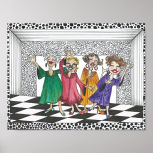 Kvartetten i Performing Gals i all deras gloria Poster