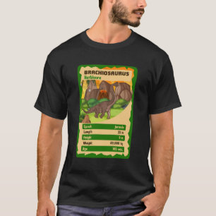 Kvartettkort Brachiosaurus Dinosaur Fakt T Shirt