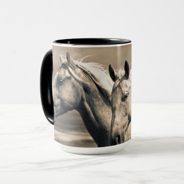 Kvarthästar på Kanadas Prairie Mugg (Framsida vänster)