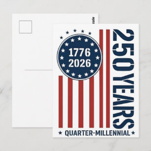 Kvarts-millennial Amerika 1776–2026 firande D Vykort