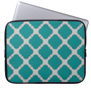 Kvartsal teal och grått laptop sleeve