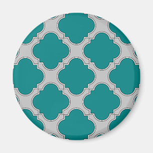 Kvartsal teal och grått magnet