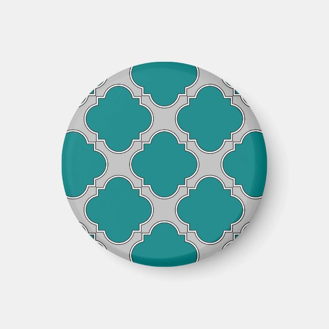 Kvartsal teal och grått magnet (Framsidan)