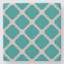 Kvartsal teal och grått underlägg sten