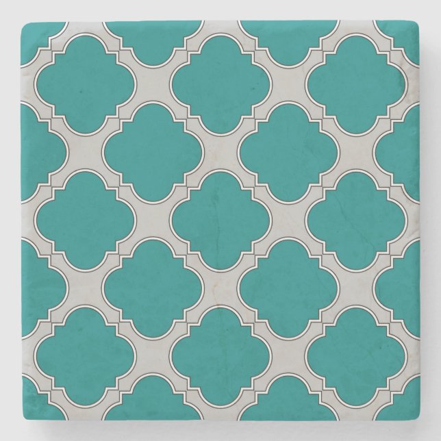 Kvartsal teal och grått underlägg sten (Framsidan)