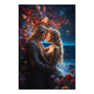 *~* Kvartsiefantasi Romantik AP51 Flower Fototryck