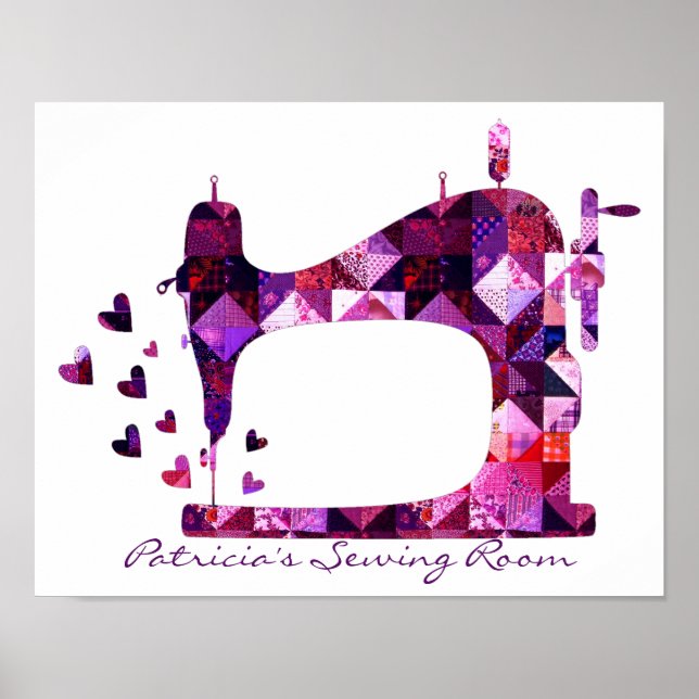 Kvartsskydd för rumsmönster sydd Maskin Poster (Framsidan)