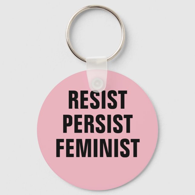 Kvarvarande kvinnligt motstånd Kvinnors Rosa Nyckelring (Framsida)
