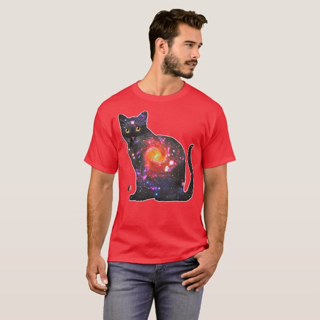 Kvasar Rymd I Katt T Shirt (Hel framsida)