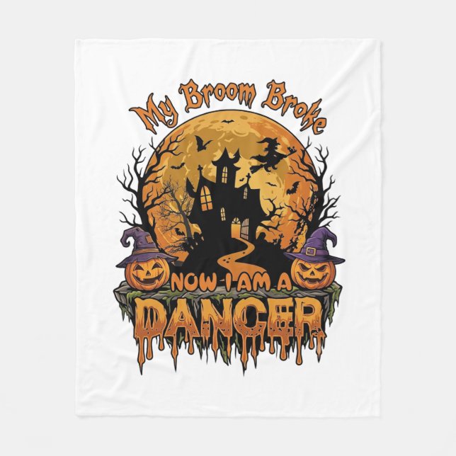 Kvastsöndrad dansare Halloween Spökhus Pumpa Fleecefilt (Framsidan)