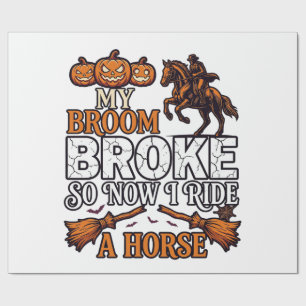 Kvastsöndrig Rid Häst Pumpa Cowboy Fladdermöss Presentpapper