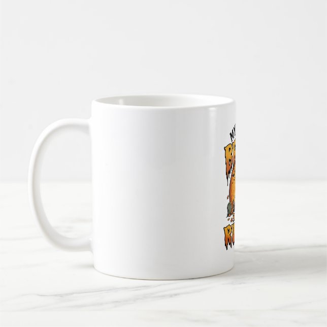Kvastsöndrig Så Nu Springande Halloween Häxa Måne_ Kaffemugg (Vänster)