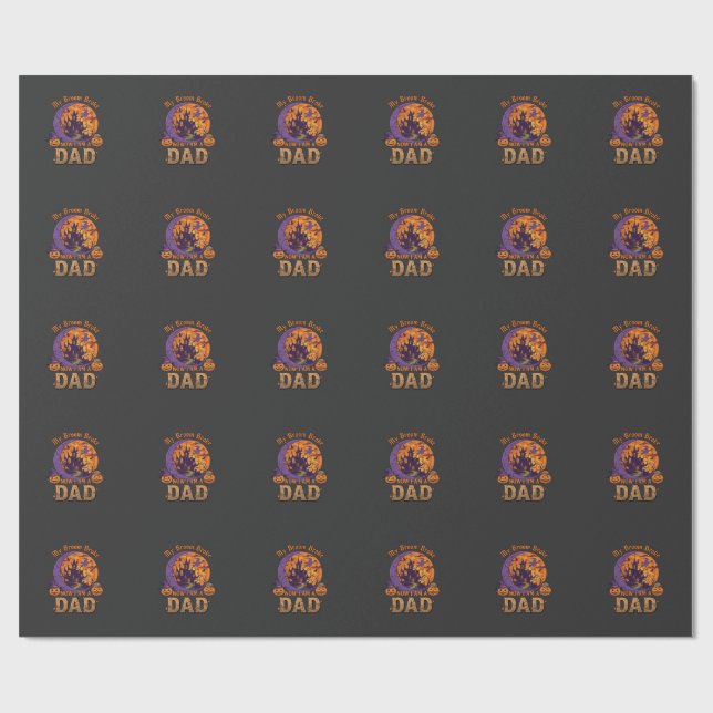 Kvastsoppa Pappa Halloween Spökhus Mustasch P Presentpapper (Platt)