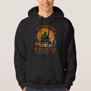 Kvastspräckta biolog Halloween Spök Slott Pumpa Hoodie