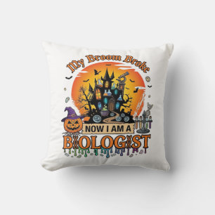 Kvastspräckta biolog Halloween Spök Slott Pumpa Kudde