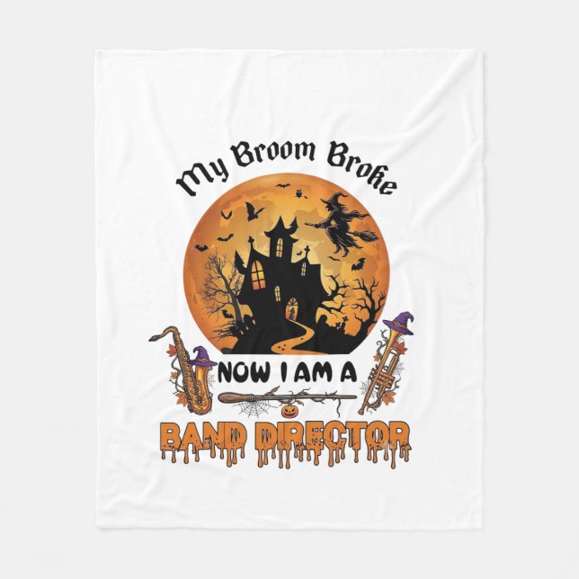 Kvastsprängd bandledare Halloween Spökhus  Fleecefilt (Framsidan)