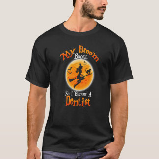 Kvastspricka Så Blev Jag Tandläkare Halloween Kost T Shirt