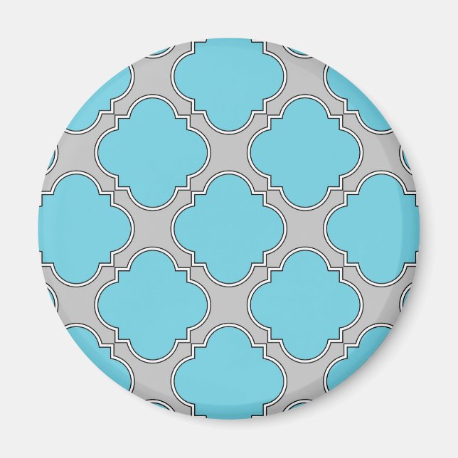 Kvatrefoliblått och grått magnet (Framsidan)