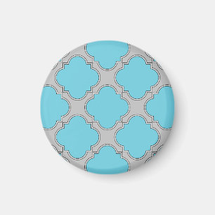 Kvatrefoliblått och grått magnet
