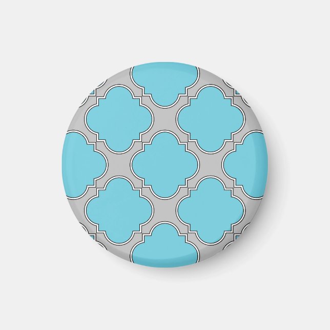 Kvatrefoliblått och grått magnet (Framsidan)