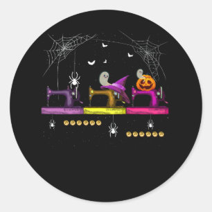 Kvävande Maskin Halloween Quilting Costume Runt Klistermärke
